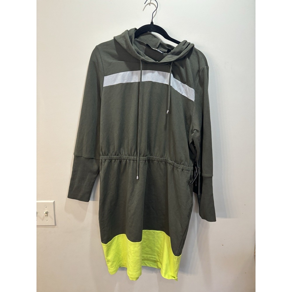 NWT New York & Company x Gabrielle Union Colorblock Hoodie Midi Dress‎ Size XL